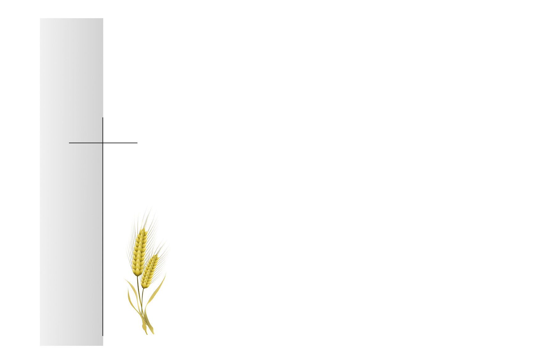 Croix avec épis de blé et côté gris